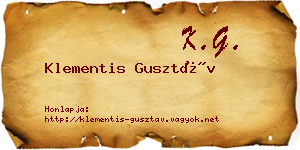 Klementis Gusztáv névjegykártya