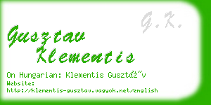 gusztav klementis business card